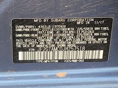 2018 Subaru Crosstrek 2.0i Limited