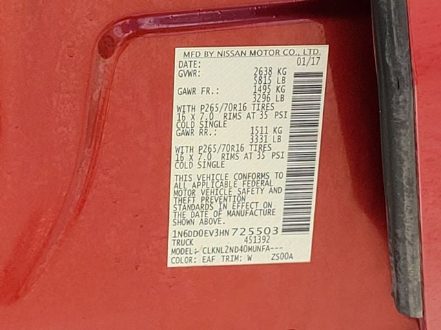 2017 Nissan Frontier SV