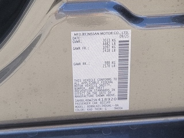 2025 Nissan Altima 2.5 SV