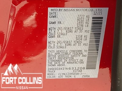 2026 Nissan Frontier SV