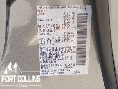 2026 Nissan Frontier SV