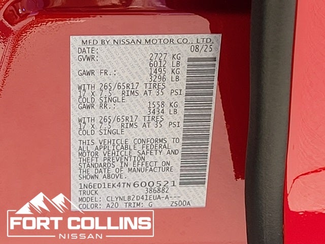 2026 Nissan Frontier SV