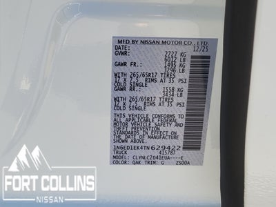 2026 Nissan Frontier SV