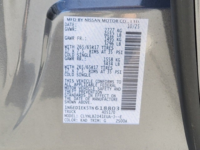 2026 Nissan Frontier SV