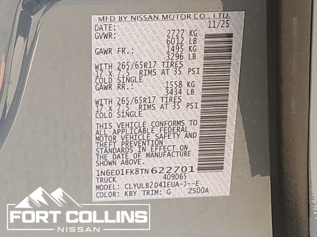 2026 Nissan Frontier SV