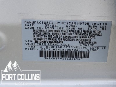 2025 Nissan Versa 1.6 SR