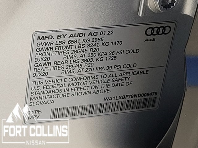 2022 Audi Q7 55 Premium Plus quattro